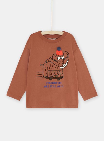Παιδική Μακρυμάνικη Μπλούζα για Αγόρια Brown Mammoths - ΚΑΦΕ