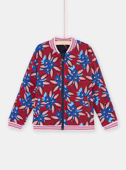 Παιδικό Jacket για Κορίτσια Διπλής Όψης Navy Blue Flowers - ΜΠΛΕ φωτογραφία