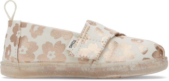 TOMS Βρεφικά Παπούτσια Toms για Κορίτσια Gold Flowers - ΕΚΡΟΥ