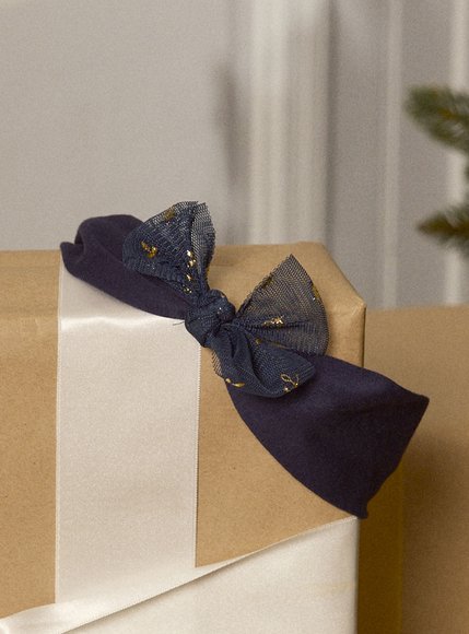 SERGENT MAJOR Βρεφική Κορδέλα για Κορίτσια Navy Christmas Bow - ΜΠΛΕ